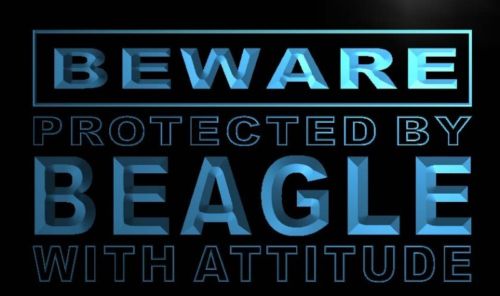 Beware Beagle Neon Light Sign